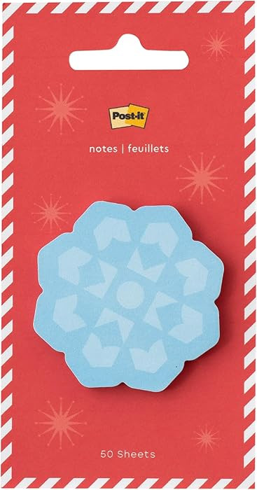 Post-it Jingle Sticky Notes, Snowflake Design, 2 in. x 2 in., 1 Snowflake Shaped Cute Sticky Note... | Amazon (US)