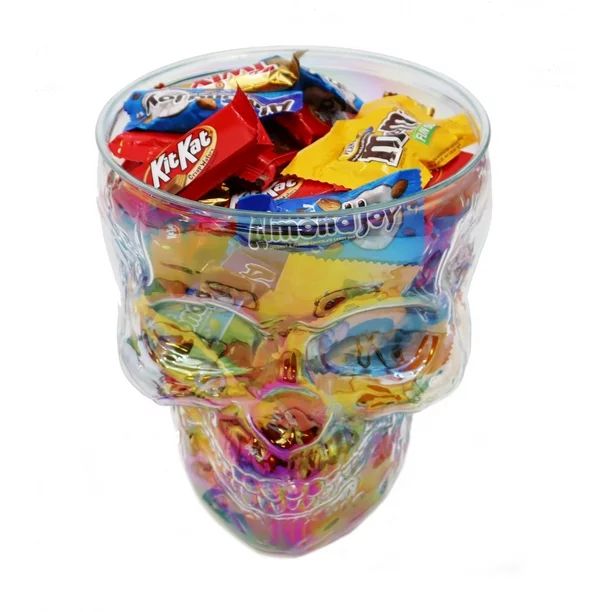 Way to Celebrate Halloween Iridescent Acrylic Skull Candy and Serve Bowl, 4.3-Quart - Walmart.com | Walmart (US)