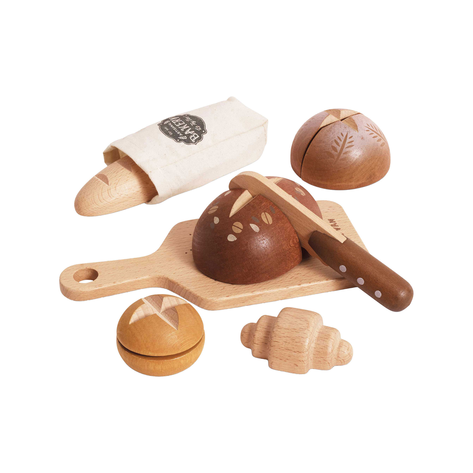 Bread, Loaf and Knife Wooden Playset | Brown Thomas (IE)