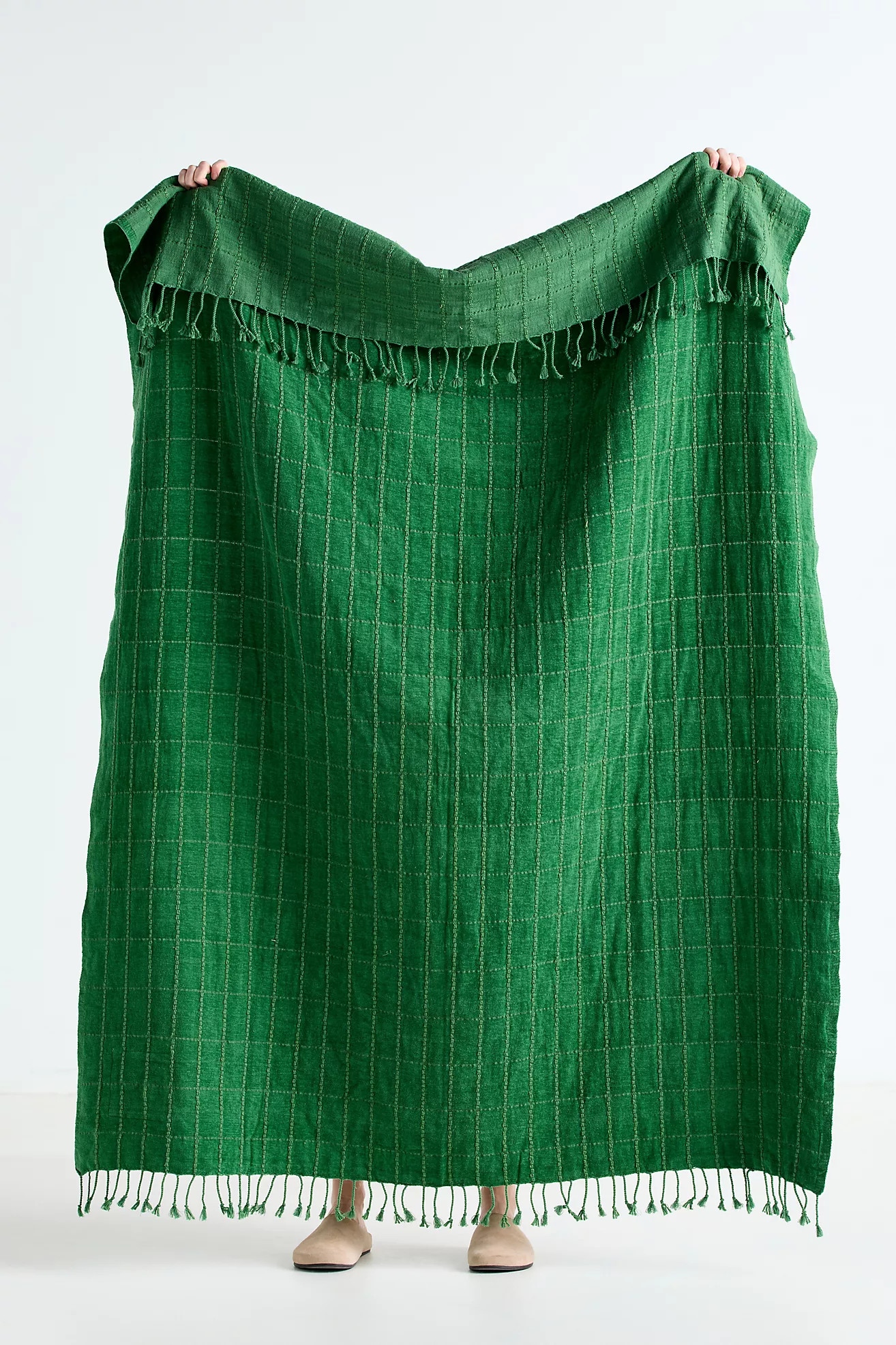 Desiree Cotton Windowpane Patch Throw | Anthropologie (US)