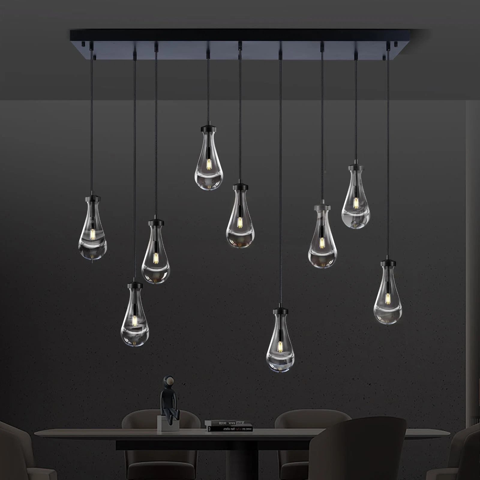 Luxurious  Adjustable  9-Light Crystal Raindrop Chandeliers | Wayfair North America