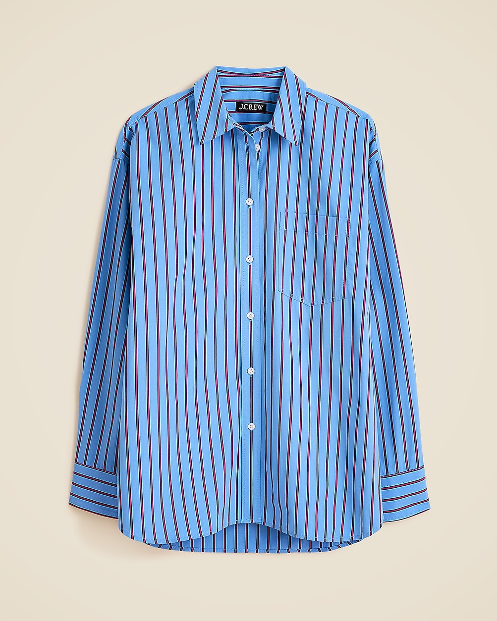 Étienne oversized shirt in striped cotton poplin | J. Crew US