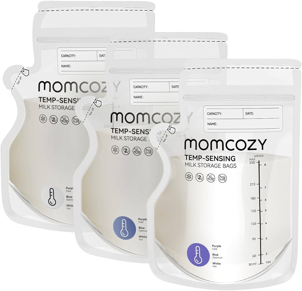 Momcozy Breastmilk Storage Bag, 8Oz, Temp-Sensing Color Change, 200 Count Milk Storage Bags Breas... | Amazon (US)