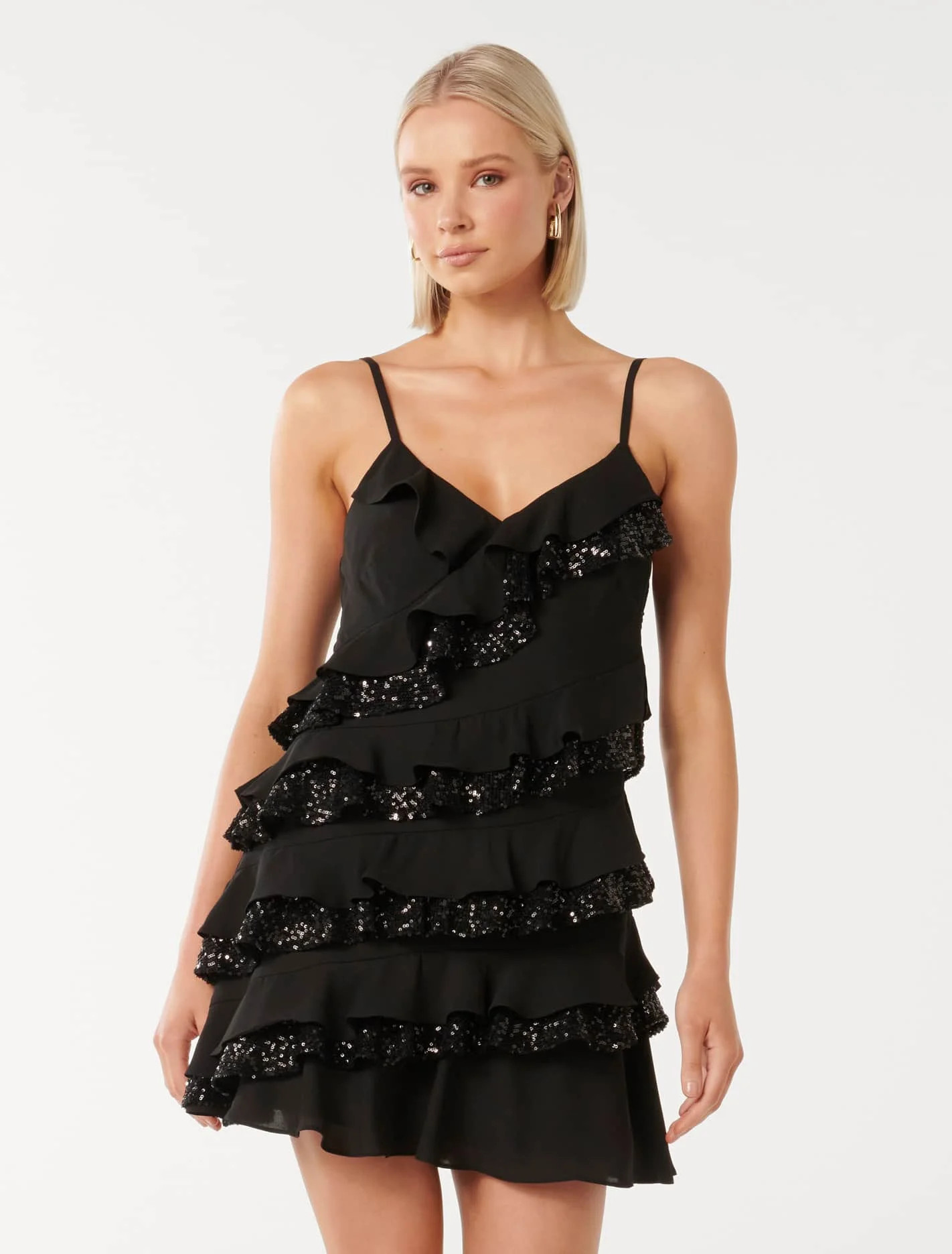 Bobby Sequin Ruffle Mini Dress | Forever New (UK & IE)