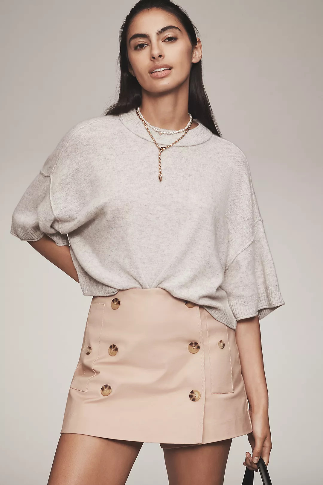 The Goldie Crew-Neck Cashmere Sweater | Anthropologie (US)