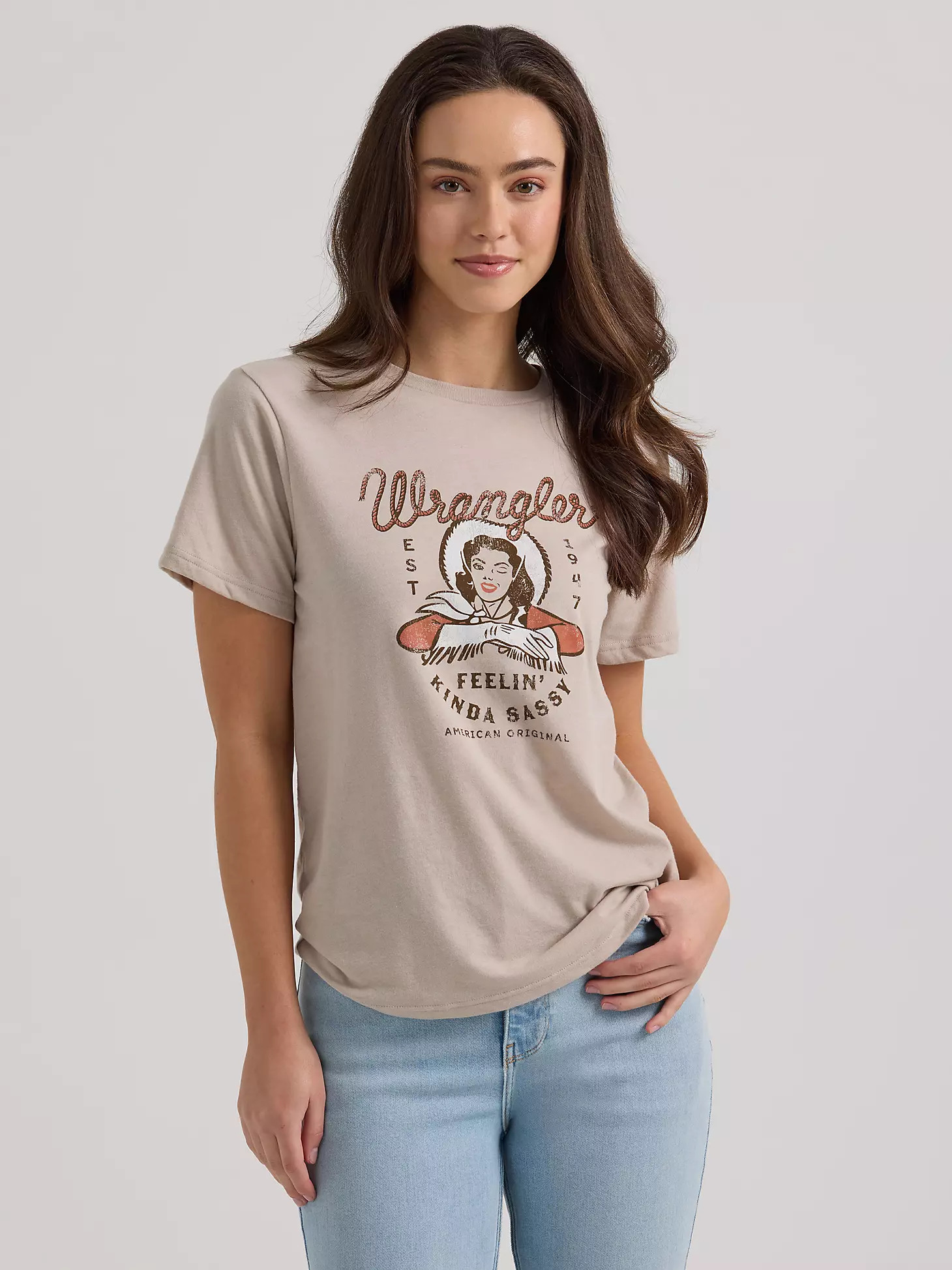 Women's Feelin' Sassy Graphic Tee in Silver Lining | Wrangler