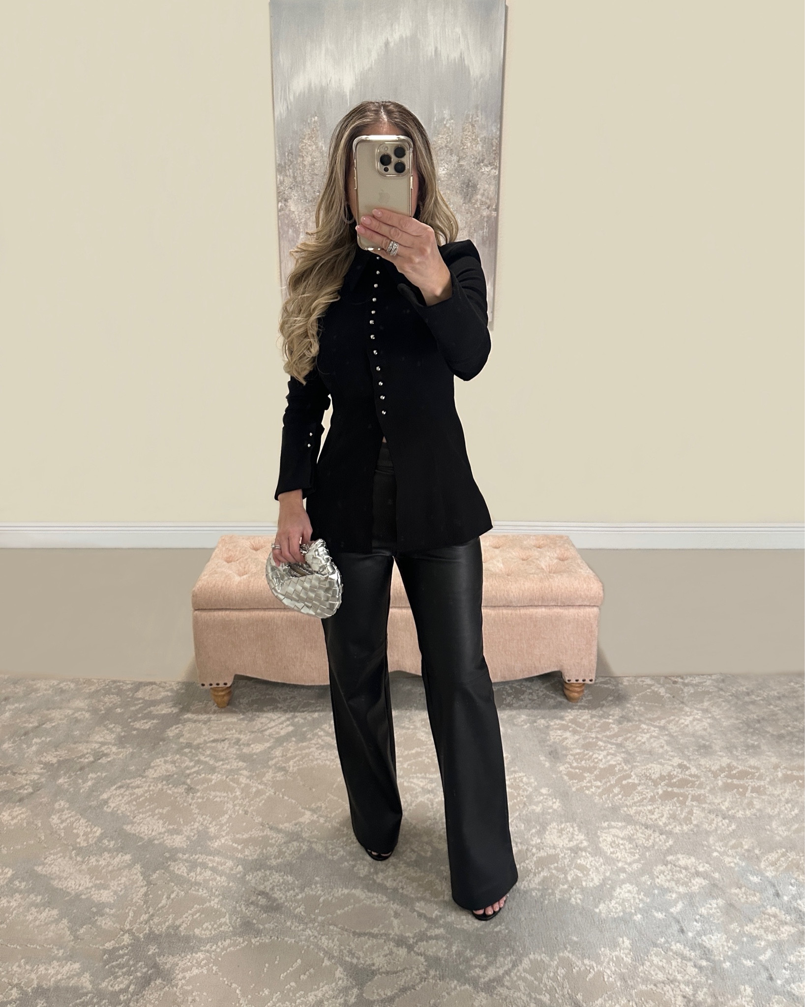 H&M style. Holiday style. Black long sleeve top. Faux leather trousers. High low fashion. Affordable fashion finds. Party outfit. Black outfit 💫

#LTKFindsUnder100 #LTKHoliday #LTKFindsUnder50