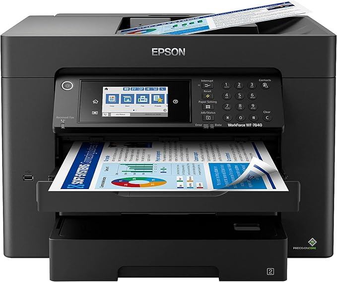 Epson Workforce Pro WF-7840 Wide-Format All-in-One Wireless Color Inkjet Printer, Black - Print S... | Amazon (US)