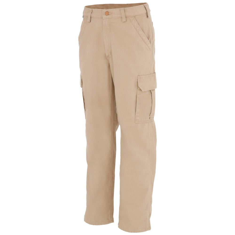 Carhartt Men's 34 in. x 32 in. Golden Khaki FR Cargo Pant | The Home Depot