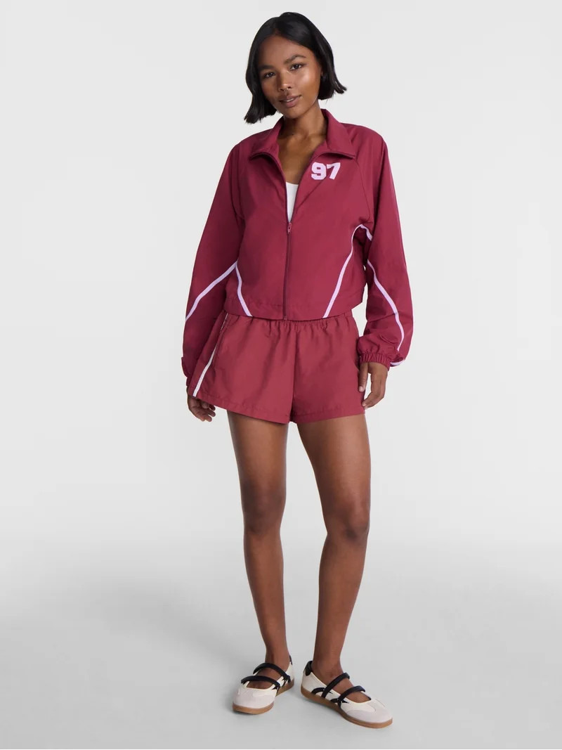 No Boundaries Zip Front Graphic Track Jacket, Women's XXS-XXL | Walmart (US)