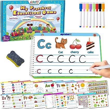 Preschool Learning Activities Educational Workbook - Toddler Prek Handwriting Practice Activity T... | Amazon (US)
