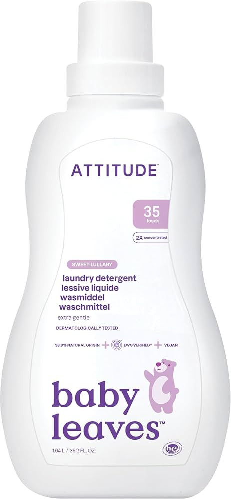 ATTITUDE Baby Laundry Detergent, EWG Verified, Plant and Mineral-Based Formula, HE Compatible, Ve... | Amazon (US)