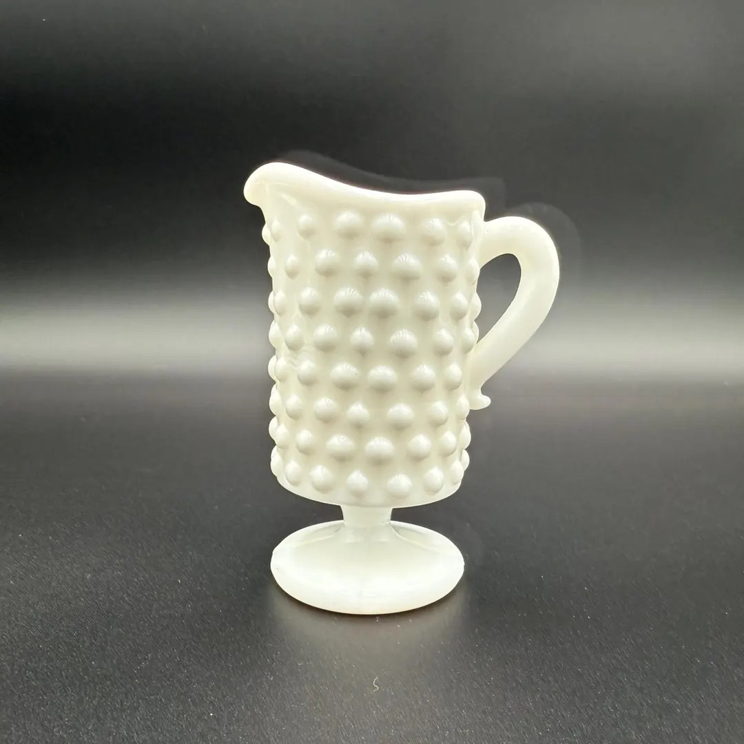 Vintage Fenton Hobnail Milk Glass Footed Creamer - Pedestal Pitcher - Etsy | Etsy (US)
