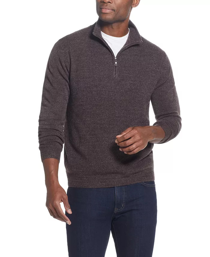 Weatherproof Vintage Men's Soft Touch Waffle Quarter Zip Sweater & Reviews - Sweaters - Men - Mac... | Macys (US)