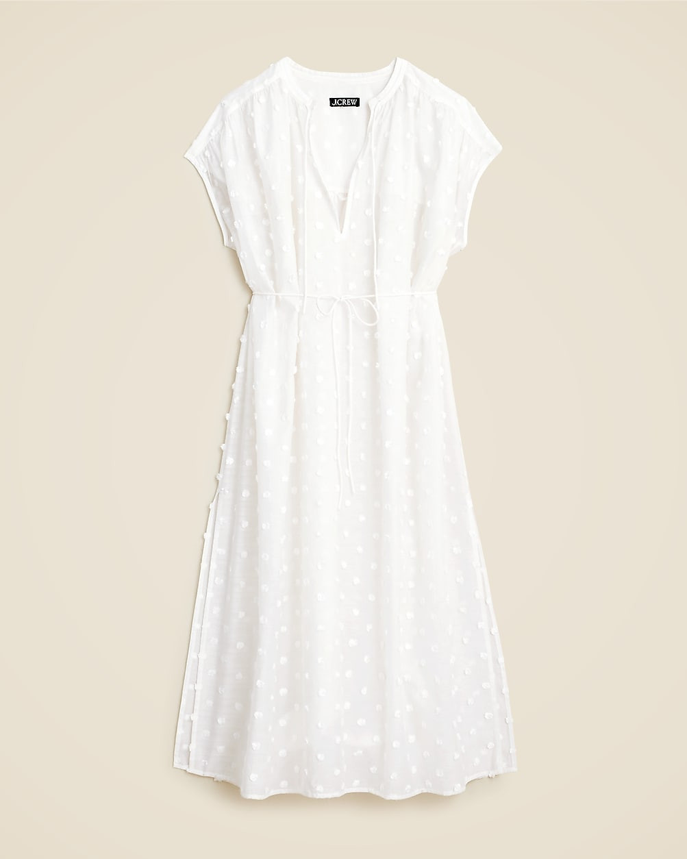 Tunic midi dress with pom-poms | J. Crew US