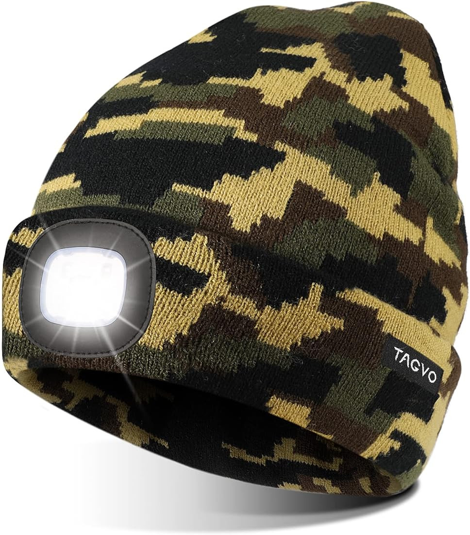 TAGVO Unisex Beanie Hat with Light, USB Rechargeable LED Beanie Cap, Hands Free Headlamp Flashlig... | Amazon (US)