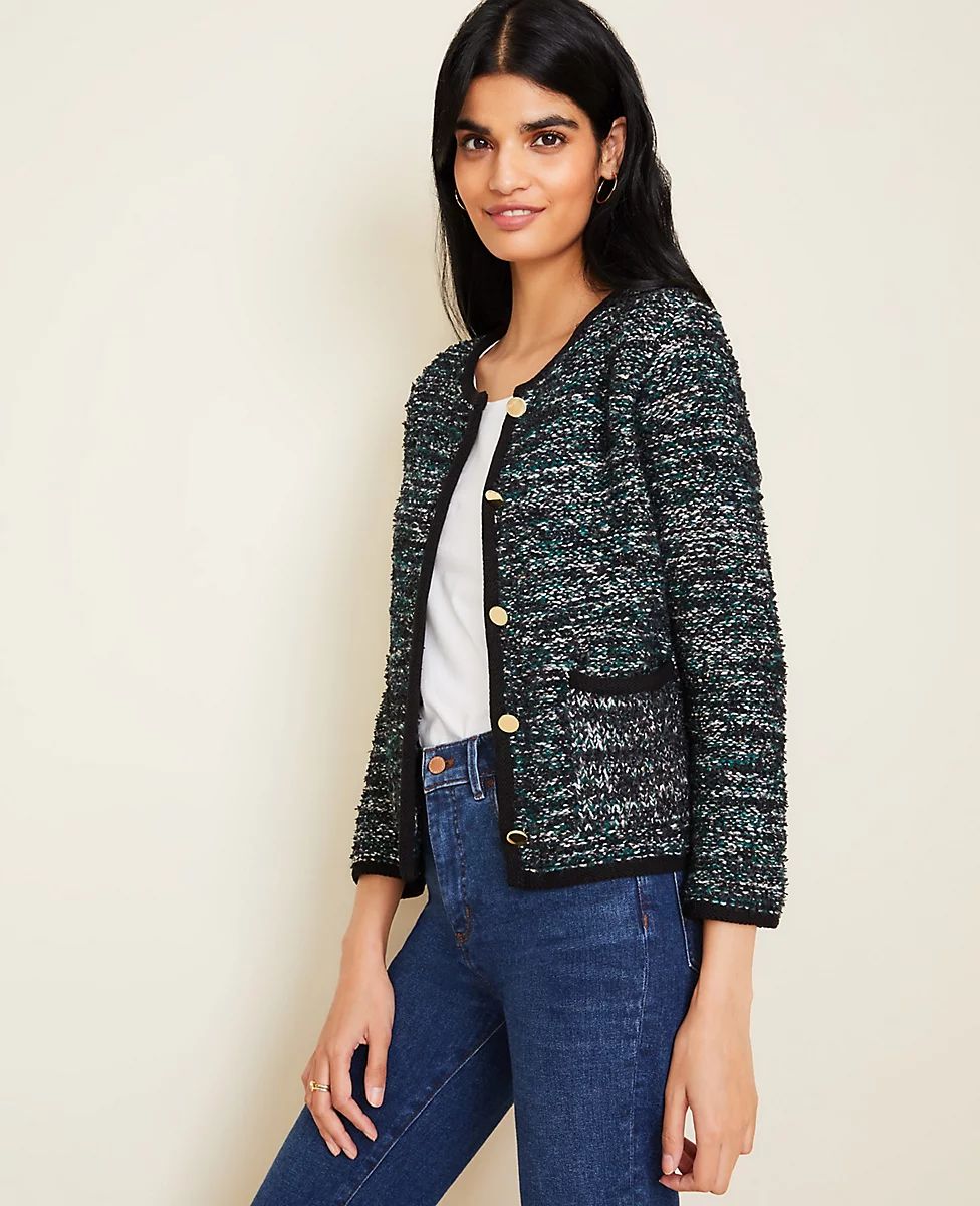 Gilded Button Tweed Jacket | Ann Taylor (US)