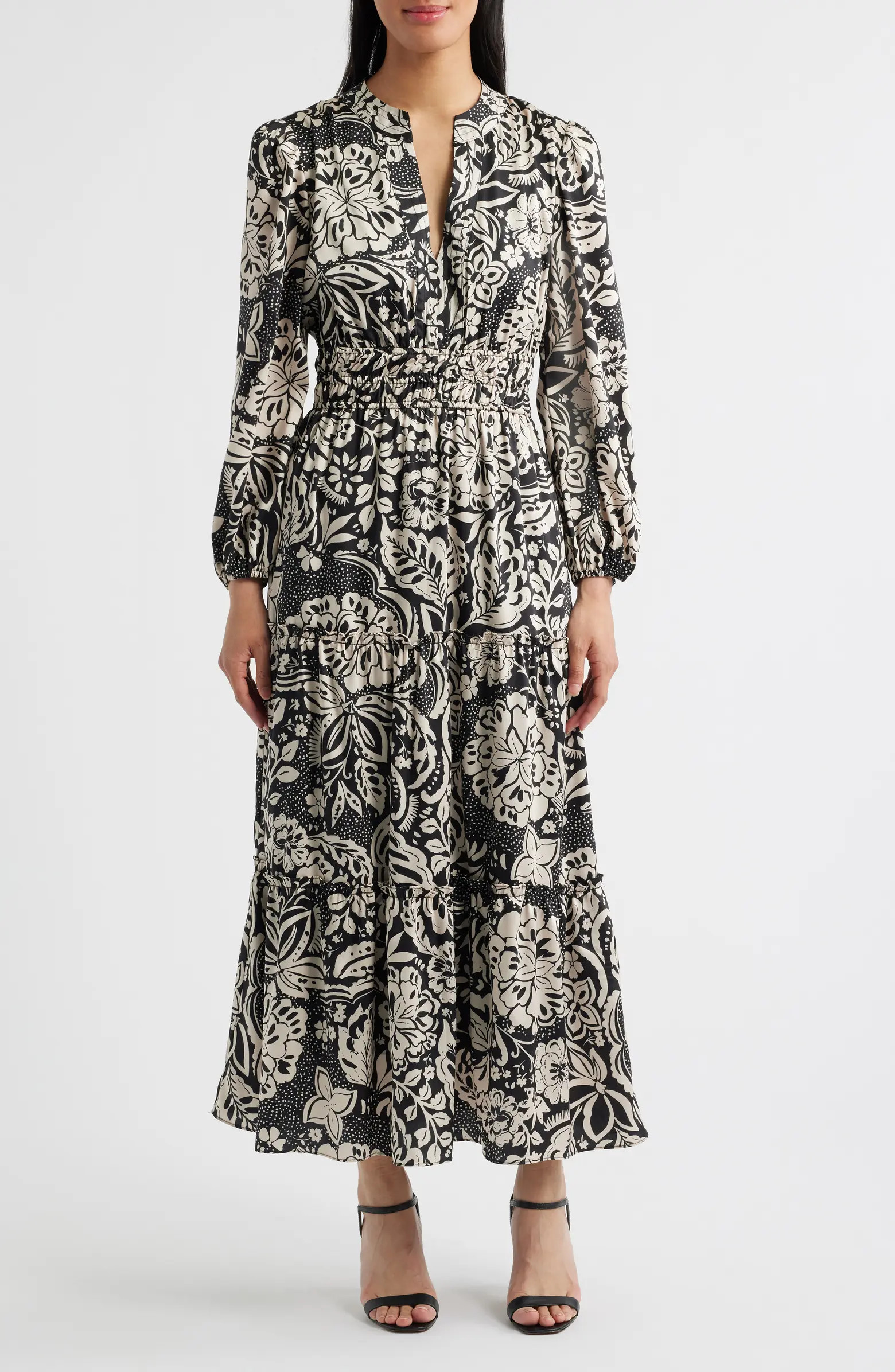 Julia Jordan Two-Tone Long Sleeve Maxi Dress | Nordstrom | Nordstrom