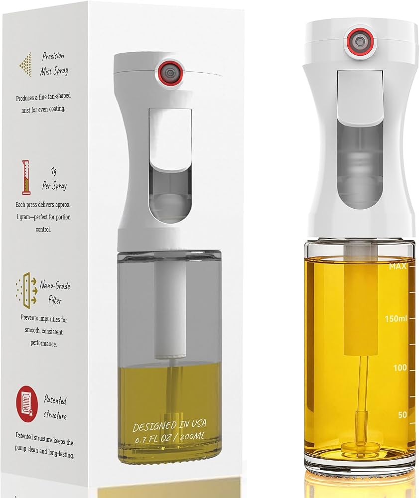 Olive Oil Sprayer for Cooking,Glass Oil Sprayer Mister Spray Bottle, 1g Per Press Oil Spritzer, O... | Amazon (US)