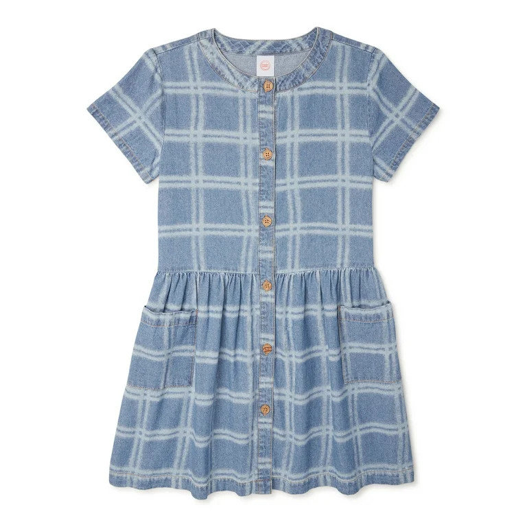 Wonder Nation Girls Windowpane Dress, Sizes 4-18 & Plus | Walmart (US)