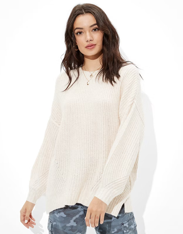 AE Oversized Dreamspun Crew Neck Sweater | American Eagle Outfitters (US & CA)