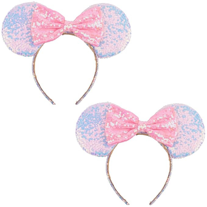 DRESHOW Mouse Ears Bow Headbands Glitter Party Decoration Cosplay Costume for Girls & Women | Amazon (US)