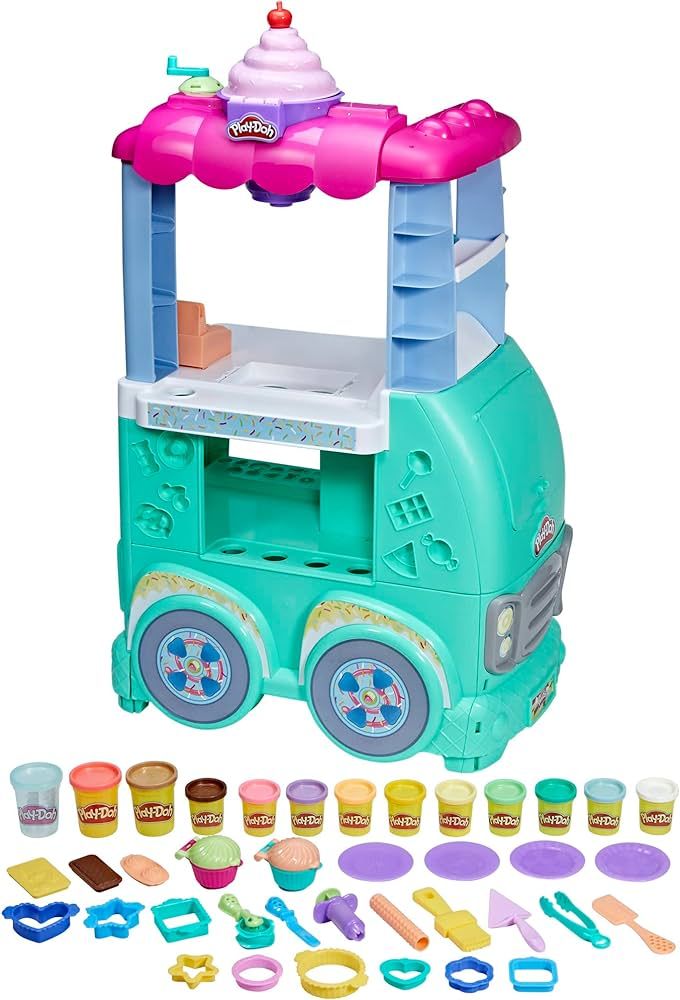 Play-Doh Kitchen Creations Sweet Snacks Food Truck Toy Playset for Kids, 12 Modeling Compound Can... | Amazon (US)