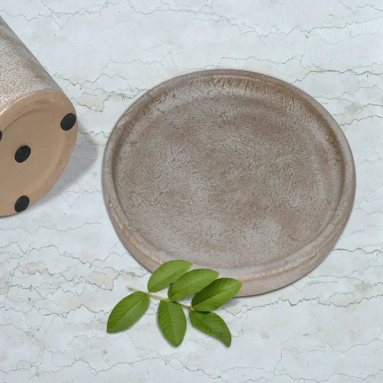 Better Homes & Gardens 6 in. Hand-painted Brown Earthenware Saucer - Walmart.com | Walmart (US)