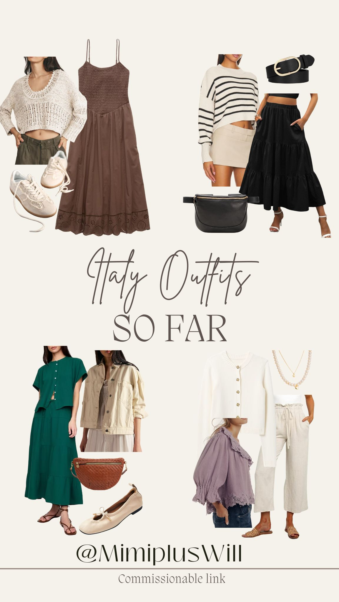 What I've worn in Italy! 

Top left outfit:
Sweater size xxs 
Dress size xs 
Sunnies FINN color black smoke 

Top right outfit: 
Striped sweater size xs
Skirt size s
Also worn with 
Compression tank size small 
Cropped trench coat size xs 
Bottom left outfit: 
Green top size xs petite 
Green skirt size xs petite
Jean jacket size xs - runs big

Bottom right outfit: 
Cardigan size small petite 
Top size xs 
Pants size medium 
Also worn with 
long sleeve size small 

Jewelry use code Mimi15

Shoes run tts - so comfortable! 

I'm 5'0" 145lbs

Vacation outfit, travel, petite fashion 

 

#LTKSeasonal #LTKPetite #LTKTravel