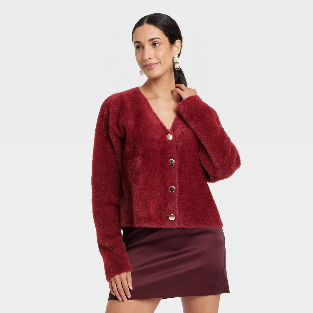 Women's Fuzzy Party Cardigan - A New Day™ | Target