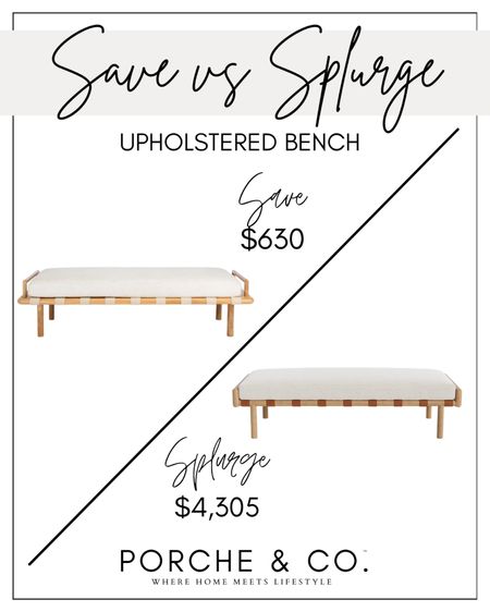 Save vs splurge, decor dupes, upholstered bench, modern Classic benches

#LTKstyletip #LTKhome #LTKSeasonal