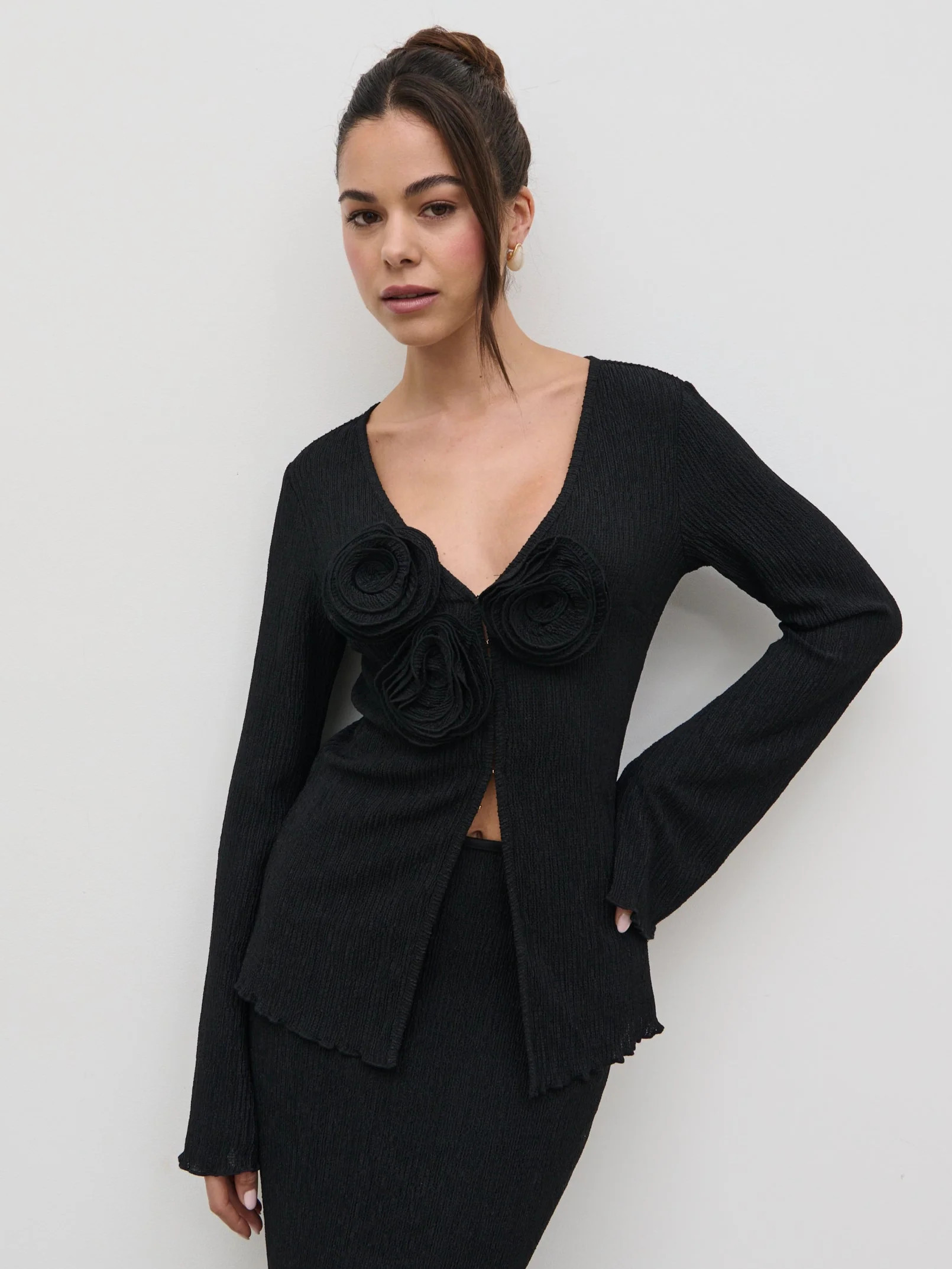 Evalina Crinkle Corsage Detail Top | Pretty Lavish (UK)