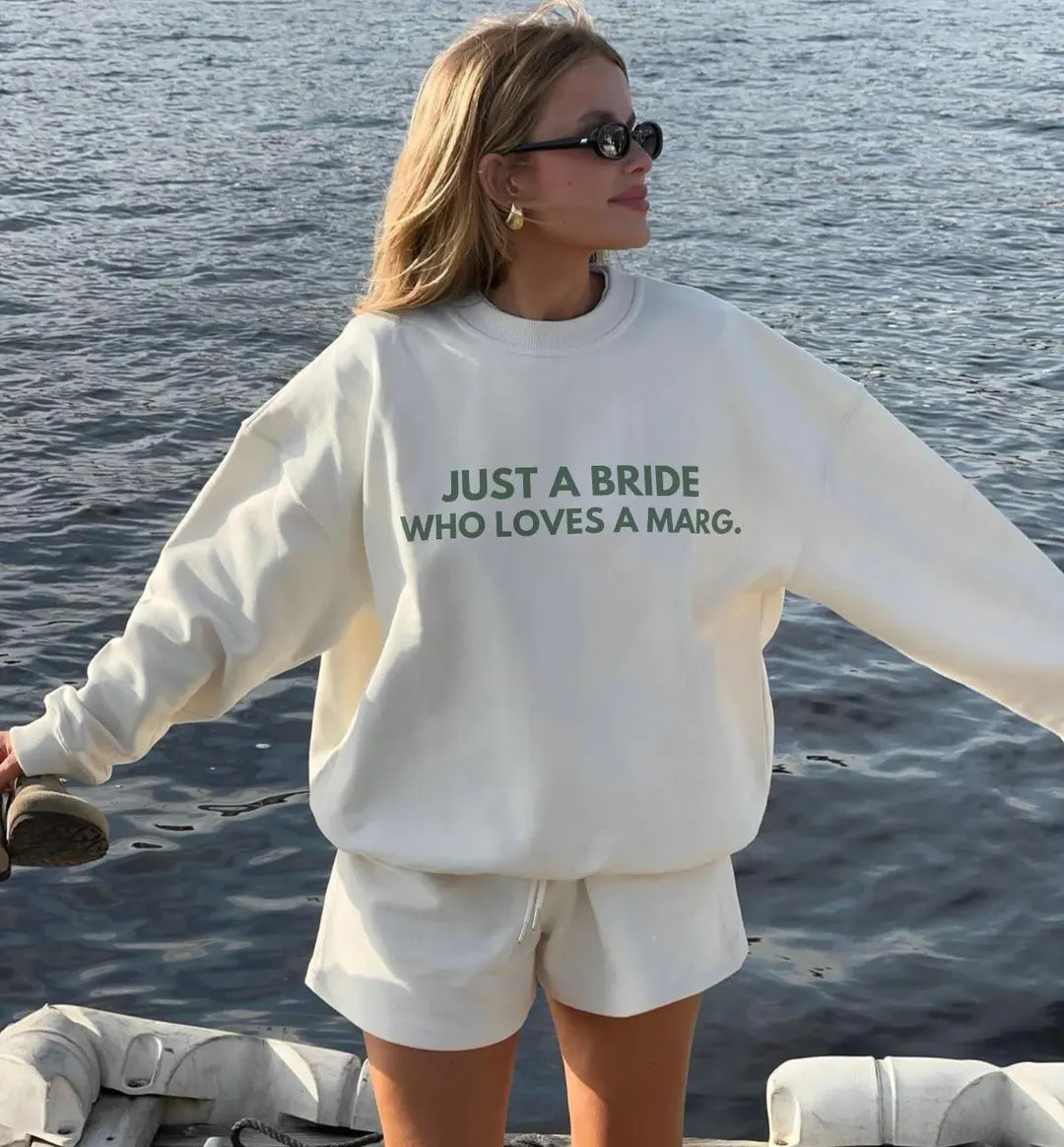Just A BRIDE Who Loves Margs Sweatshirt - Custom Bride Sweater, Bachelorette Party Funny Bridal S... | Etsy (US)