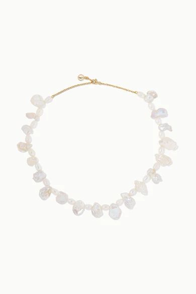 Gold-plated pearl necklace | NET-A-PORTER (UK & EU)