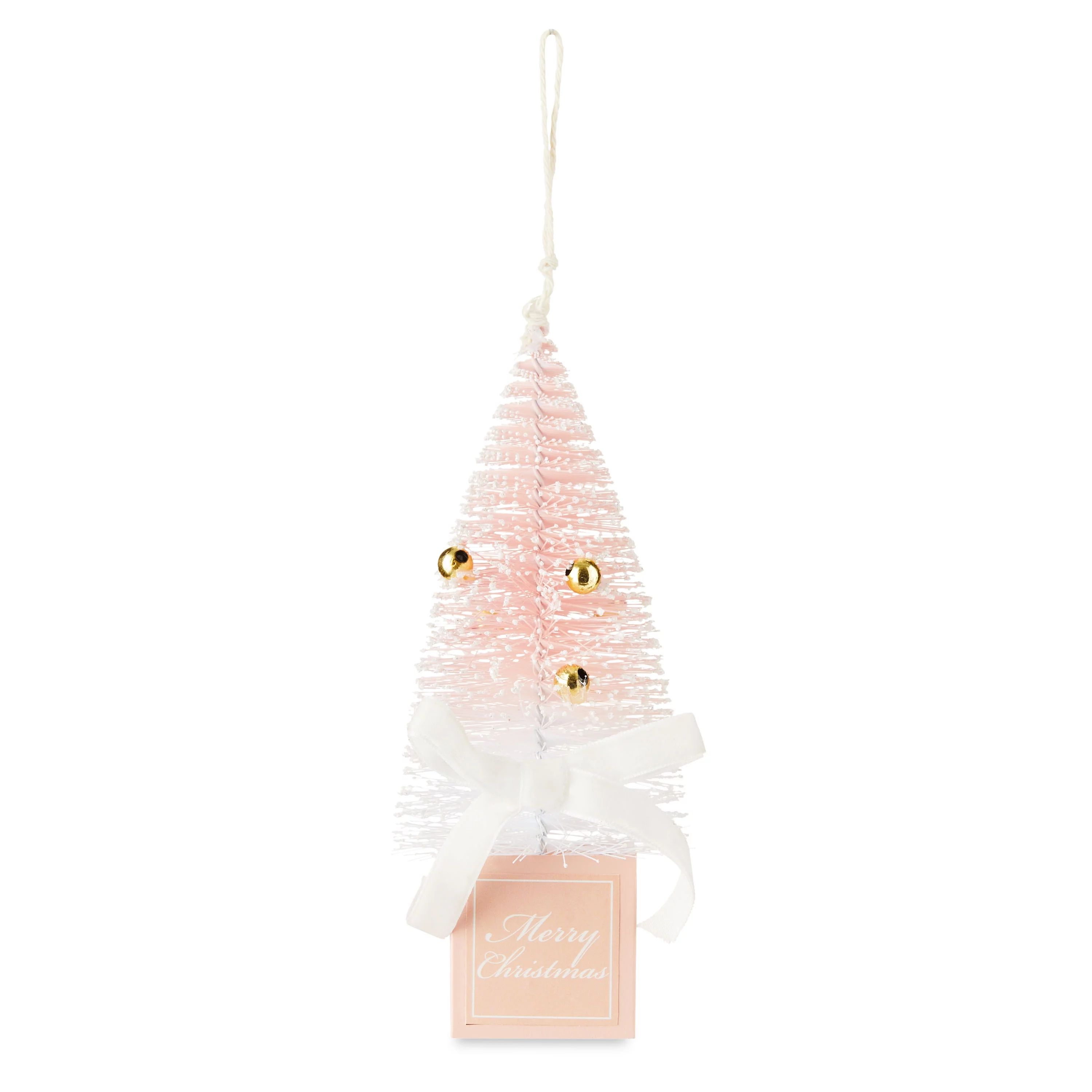 Blushful Pink Blush Tree with Ribbon Christmas Ornament 1pc 0.05lb, by Holiday Time | Walmart (US)