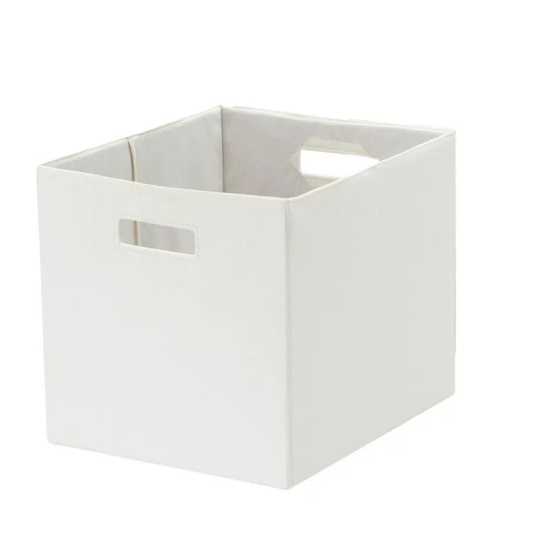 Better Homes & Gardens 12.75" Fabric Cube Storage Bin, Vanilla Dream | Walmart (US)