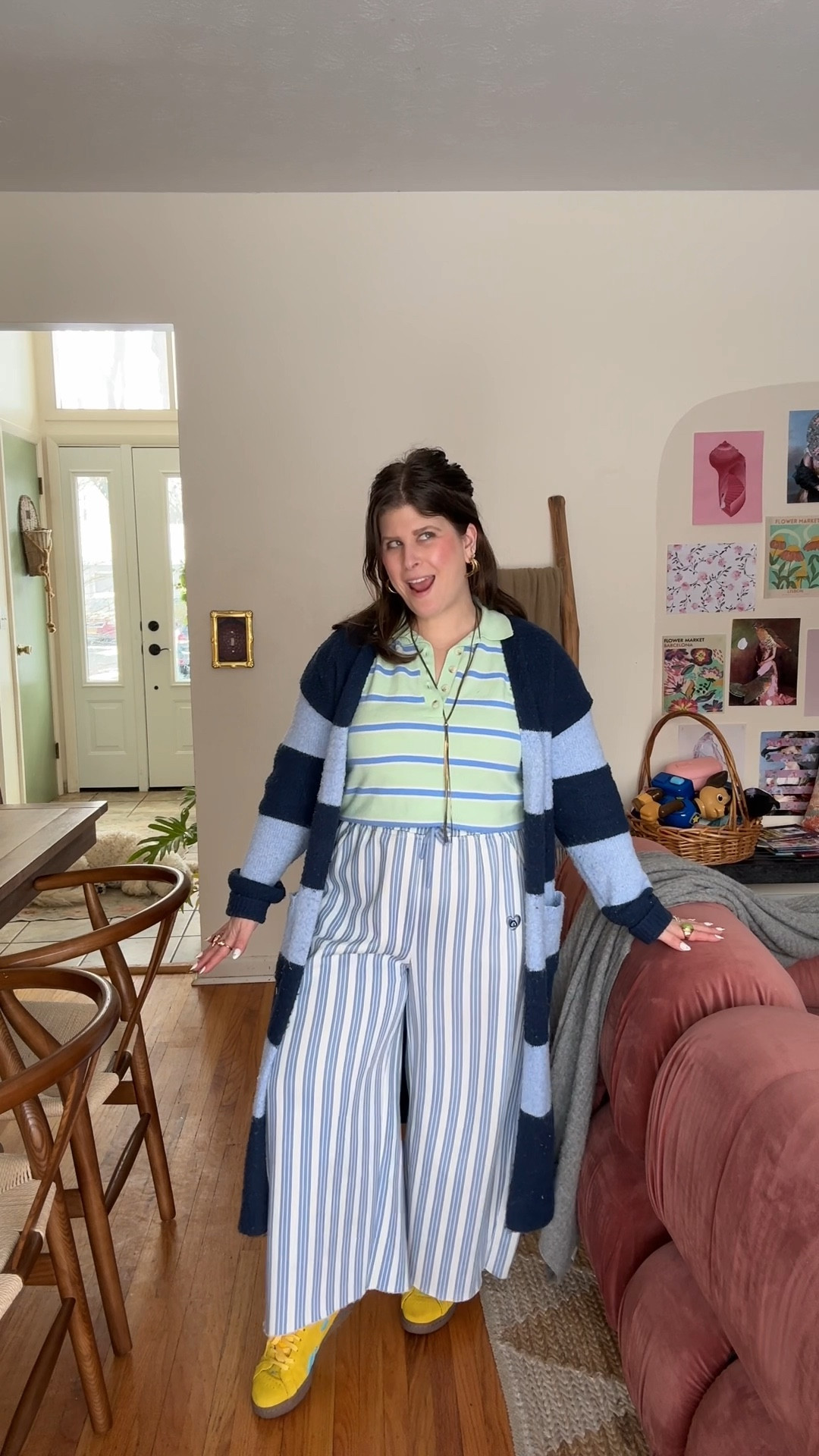 Never enough stripes! Striped wide leg pants. Striped polo. Bright sneakers 



#LTKPetite #LTKSeasonal #LTKootd