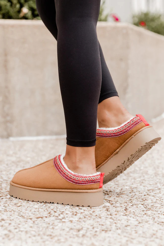 Sydney Chestnut Platform Slipper | Pink Lily