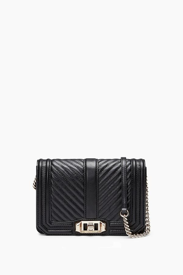 Black & Light Gold Love Crossbody Bag | Rebecca Minkoff | Rebecca Minkoff US