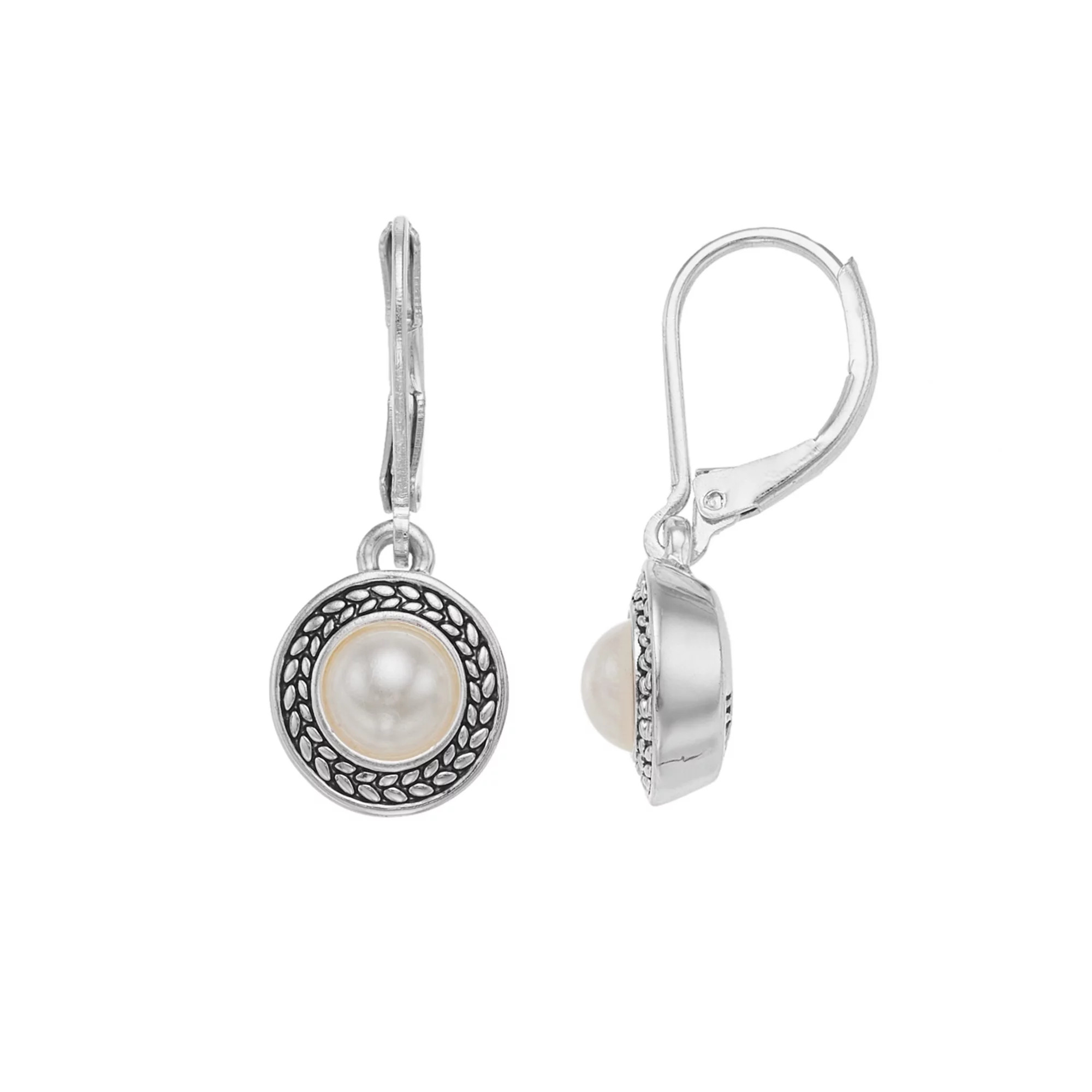 Napier Simulated Pearl Halo Drop Earrings | Kohl's