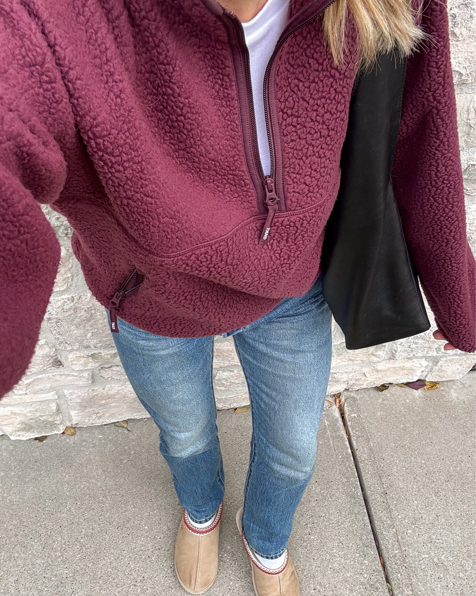 Comfy casual school drop off outfit. Love this fleece zip from Aritzia and the Levi’s selvedge 501s (size down 1-2 sizes)! 

#LTKFindsUnder100 #LTKSeasonal #LTKShoeCrush