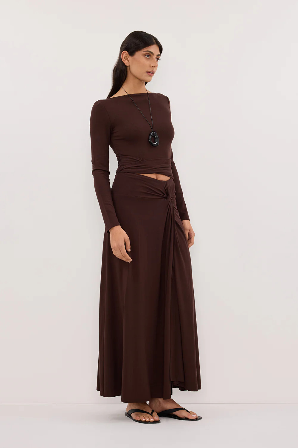 HADLEY CHOC TWIST MIDI SKIRT | DISSH