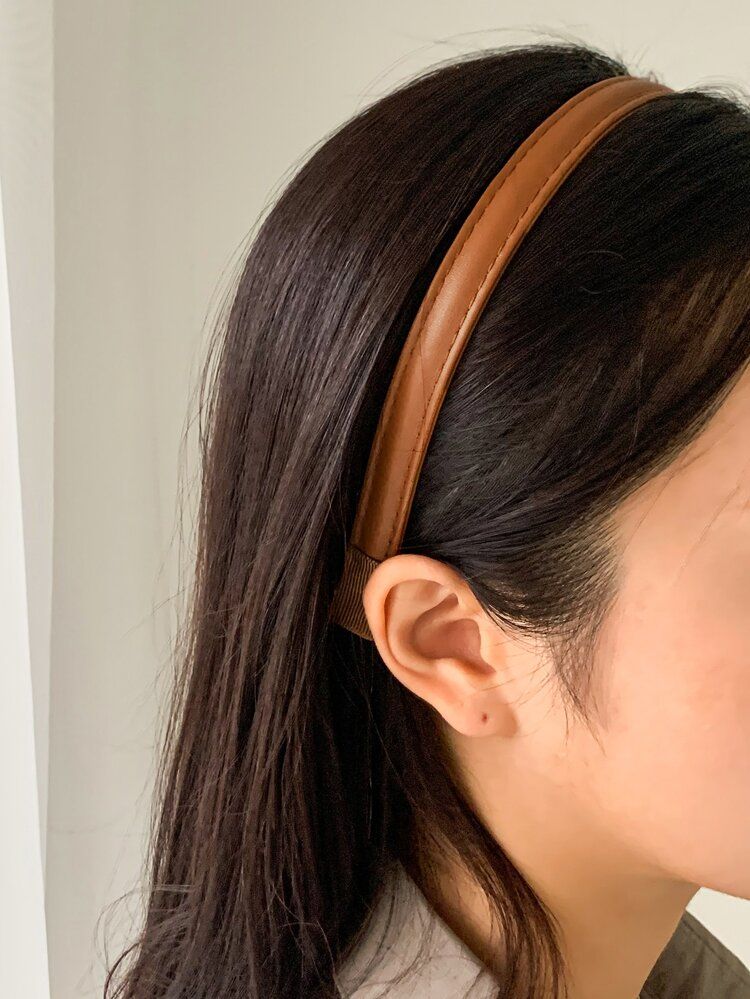 DAZY Solid PU Leather Headband | SHEIN