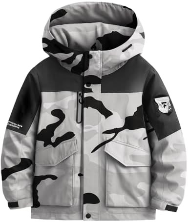 Boy's Ski Winter Coat - Lightweight Insulated Waterproof Snow Jacket Hooded Windproof Warm Outerw... | Amazon (US)