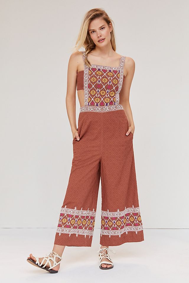 Embroidered Wide-Leg Jumpsuit | Anthropologie (US)