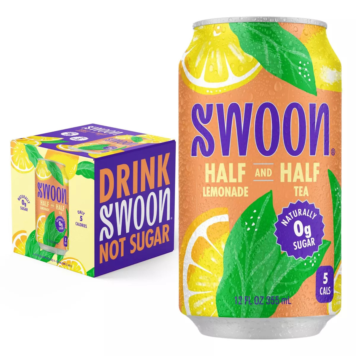 Swoon Sugar Free Half & Half Black Tea and Lemonade - 4pk/12 fl oz Cans | Target