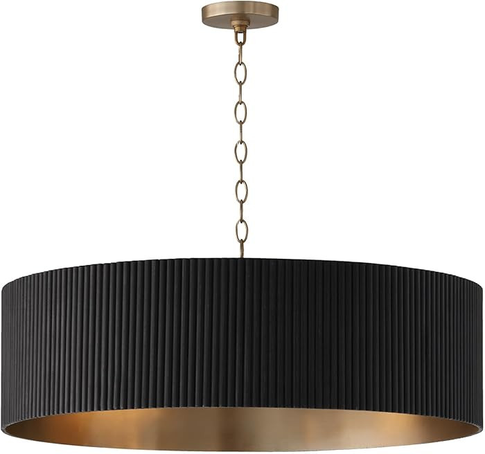 Capital Lighting 450741KR Donovan Mid-Century Modern Artisan Luxe Fluted Mango Wood Drum Chandeli... | Amazon (US)