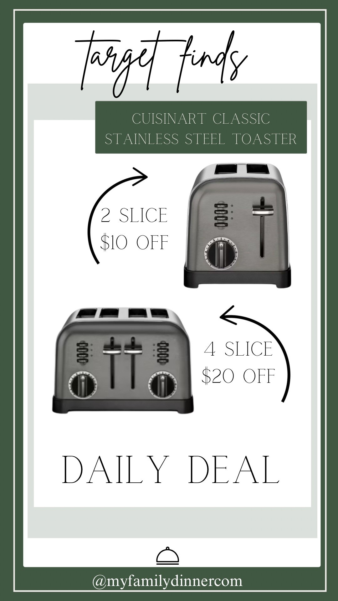 Classic cuisinart black stainless steel toaster on sale this week at Target! Both the 2 slice and 4 slice options are on major deals.  Time for a kitchen refresh! 

#LTKSaleAlert #LTKFindsUnder50 #LTKFamily