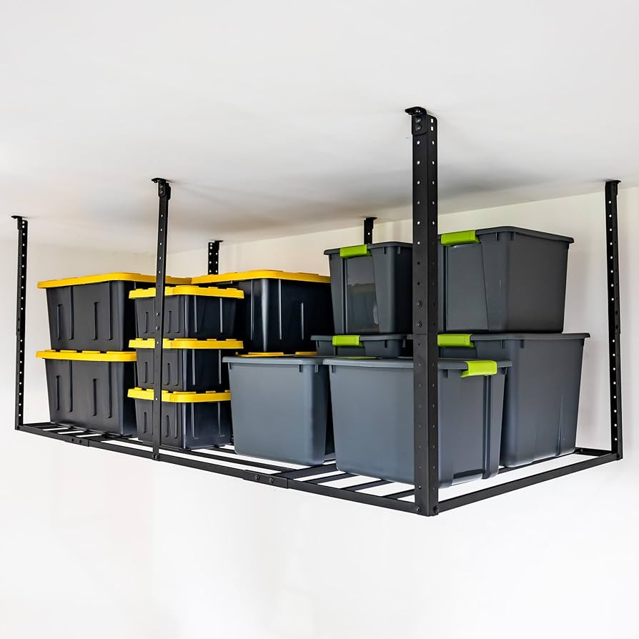 StoreYourBoard 4 x 8 Garage Storage Rack, Ceiling Shelf Overhead Organization, Heavy Duty Steel P... | Amazon (US)