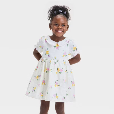 Toddler Girls' Floral Dress - Cat & Jack™ Cream | Target